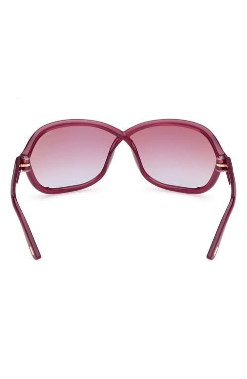 Shop Tom Ford 68mm Gradient Square Sunglasses In Violet/violet Mirror