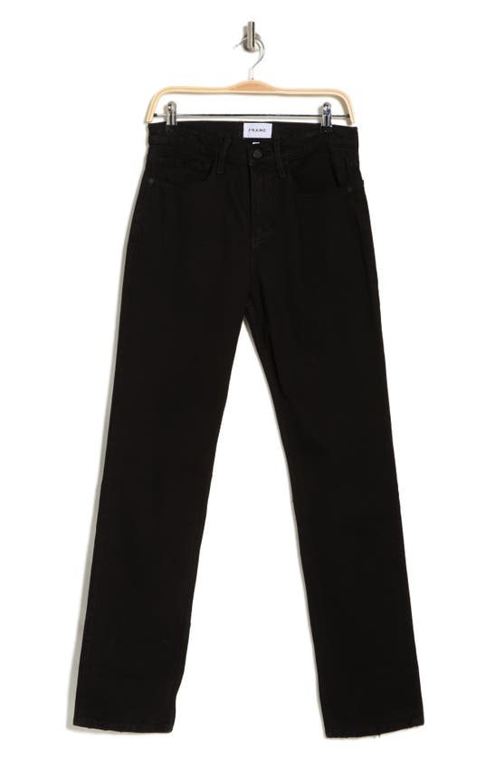 Shop Frame Hight Waist Straight Leg Jeans In Black