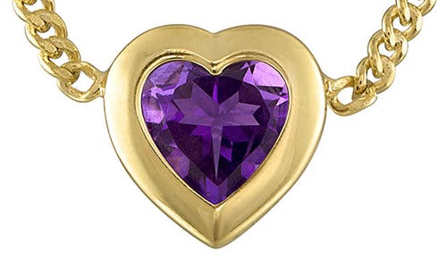 Fzn Heart Charm Necklace In Amethyst