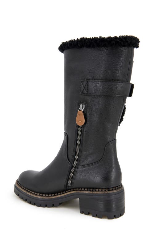 Shop Gentle Souls By Kenneth Cole Bradford Faux Shearling Trim Boot In Black Leather