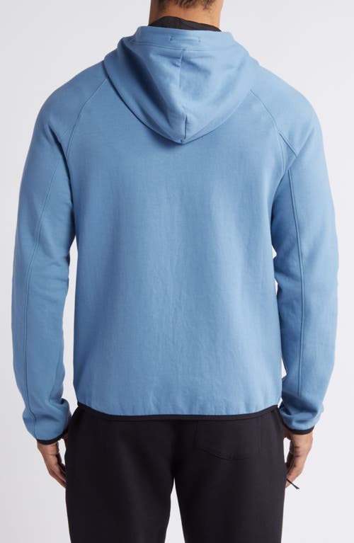 Shop Zella Powertek Full Zip Hoodie In Blue Coronet