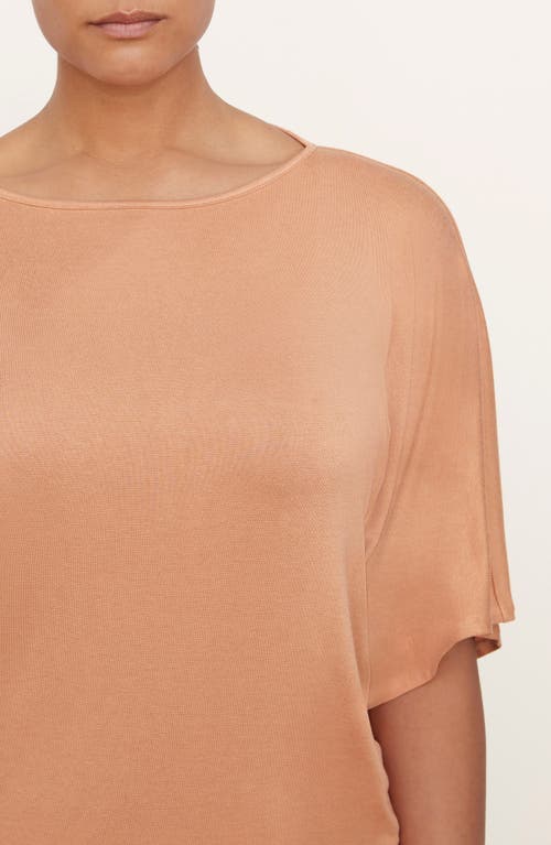 Vince Draped Boat Neck Top In Nectarine