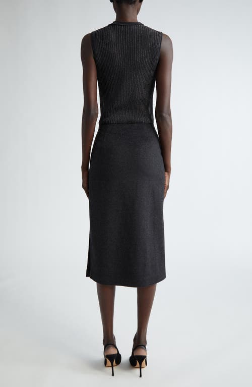St John St. John Collection Mixed Media Midi Sweater Dress In Heather Carbon