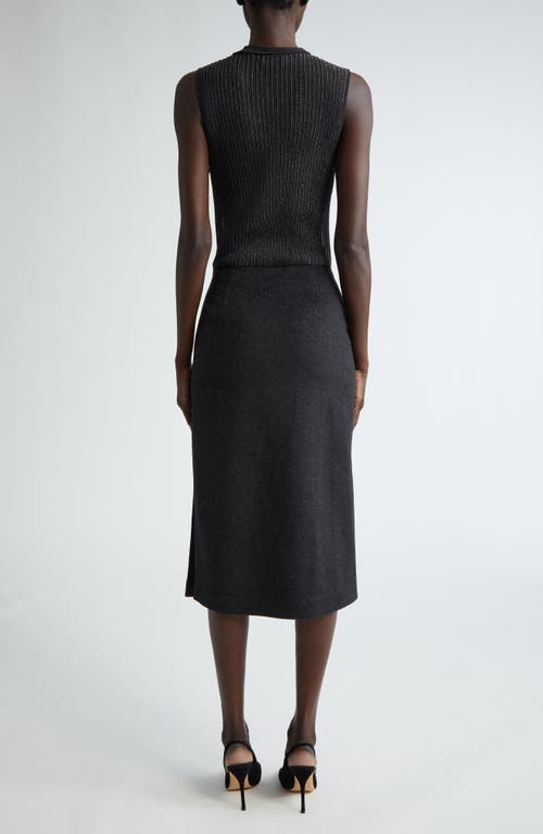 ST JOHN ST. JOHN COLLECTION MIXED MEDIA MIDI SWEATER DRESS 