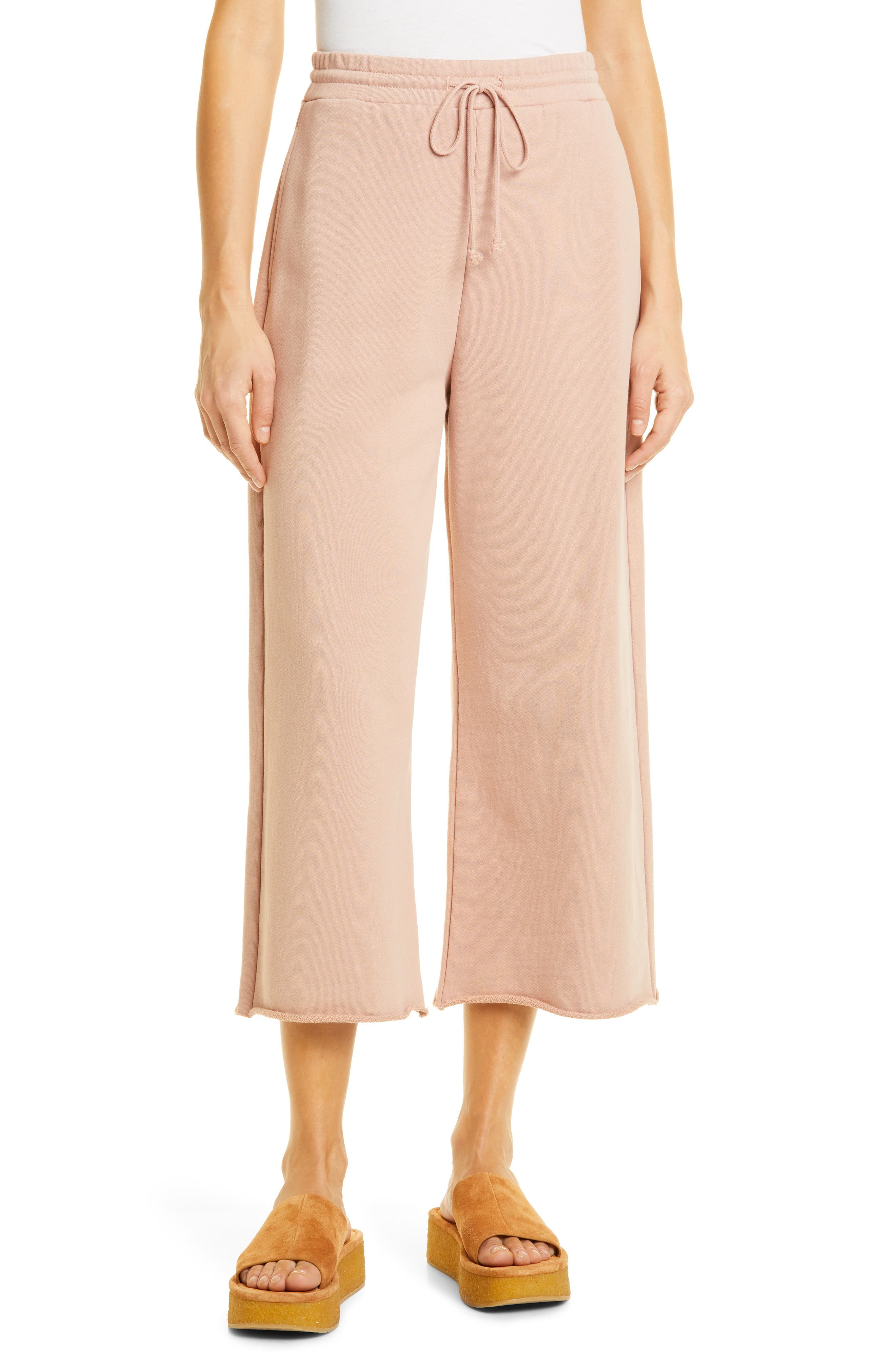 Vince Wide Leg Crop Cotton Sweatpants 