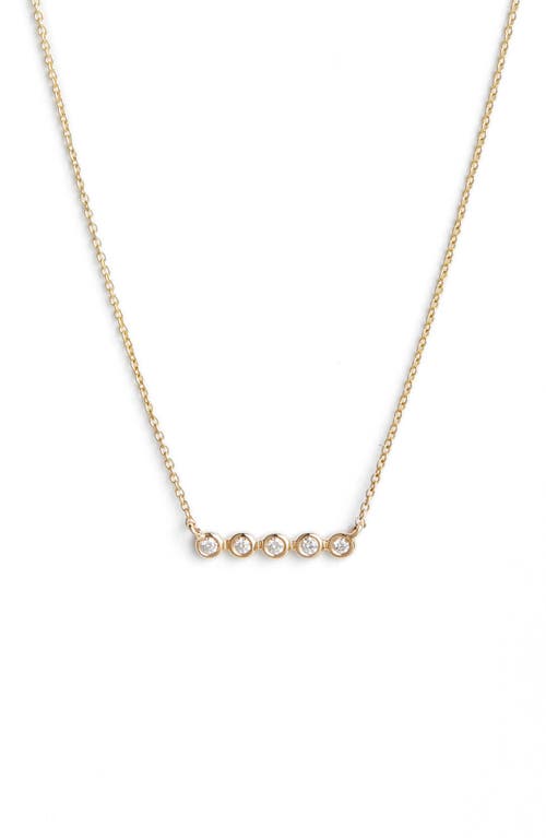 Dana Rebecca Designs Lulu Jack Bezel Diamond Bar Necklace In Gold