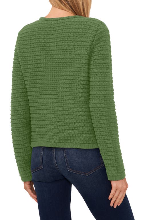 Shop Cece Texture Cardigan In Dark Clover Green