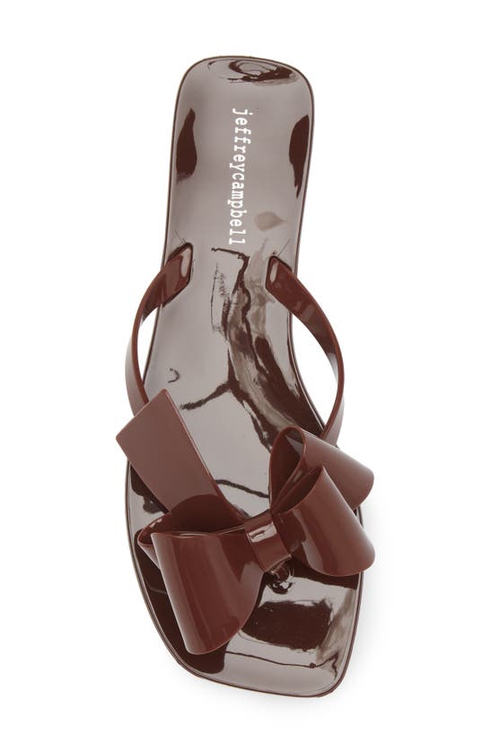 Shop Jeffrey Campbell Sugary Flip Flop In Brown Shiny