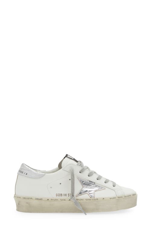 Golden Goose White Leather Hi Star Classic Sneakers In White/silver