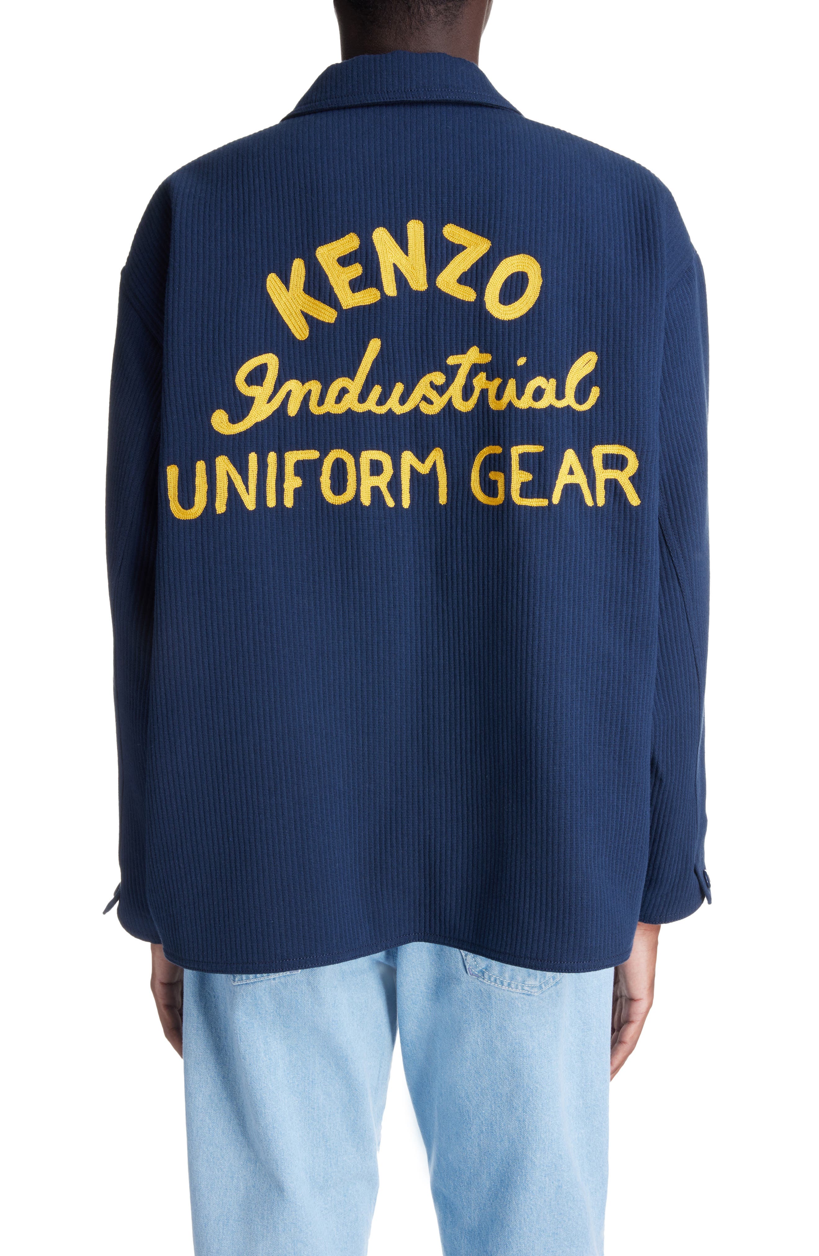 KENZO Drawn Varsity Logo Embroidered Cotton Corduroy Workwear