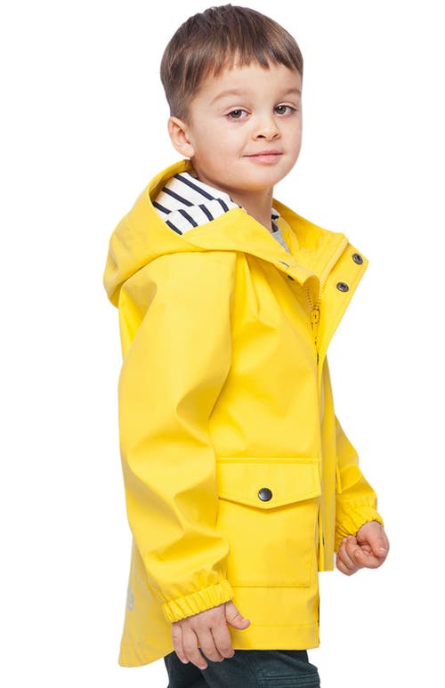 Rokka&rolla Kids' Waterproof Rain Coat Rubberized Jacket In Lemon Chrome