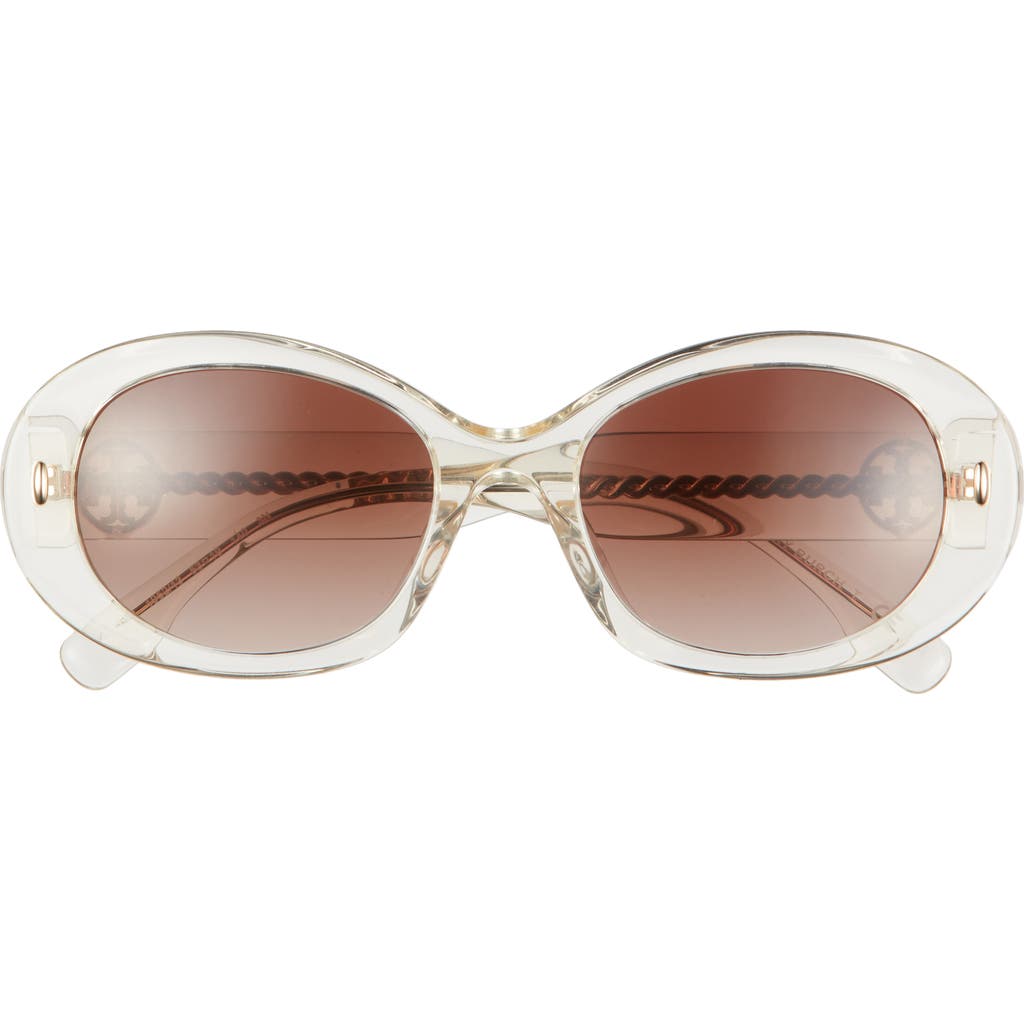 Tory Burch 53mm Gradient Oval Sunglasses In Brown Gradient