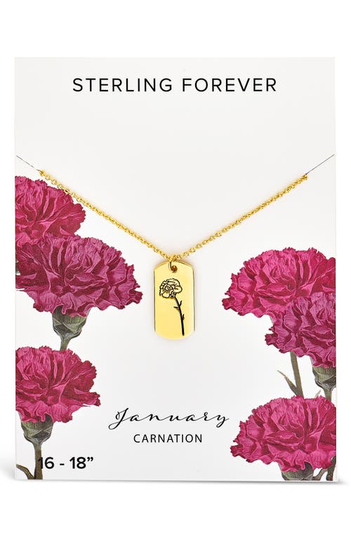 Sterling Forever Birth Flower Pendant Necklace In Gold/january