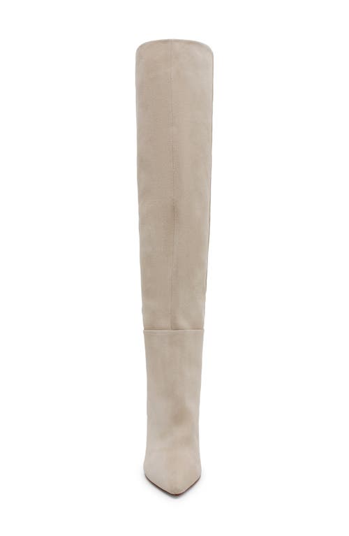 Shop Steve Madden Bellamie Pointed Toe Over The Knee Boot In Sand Suede