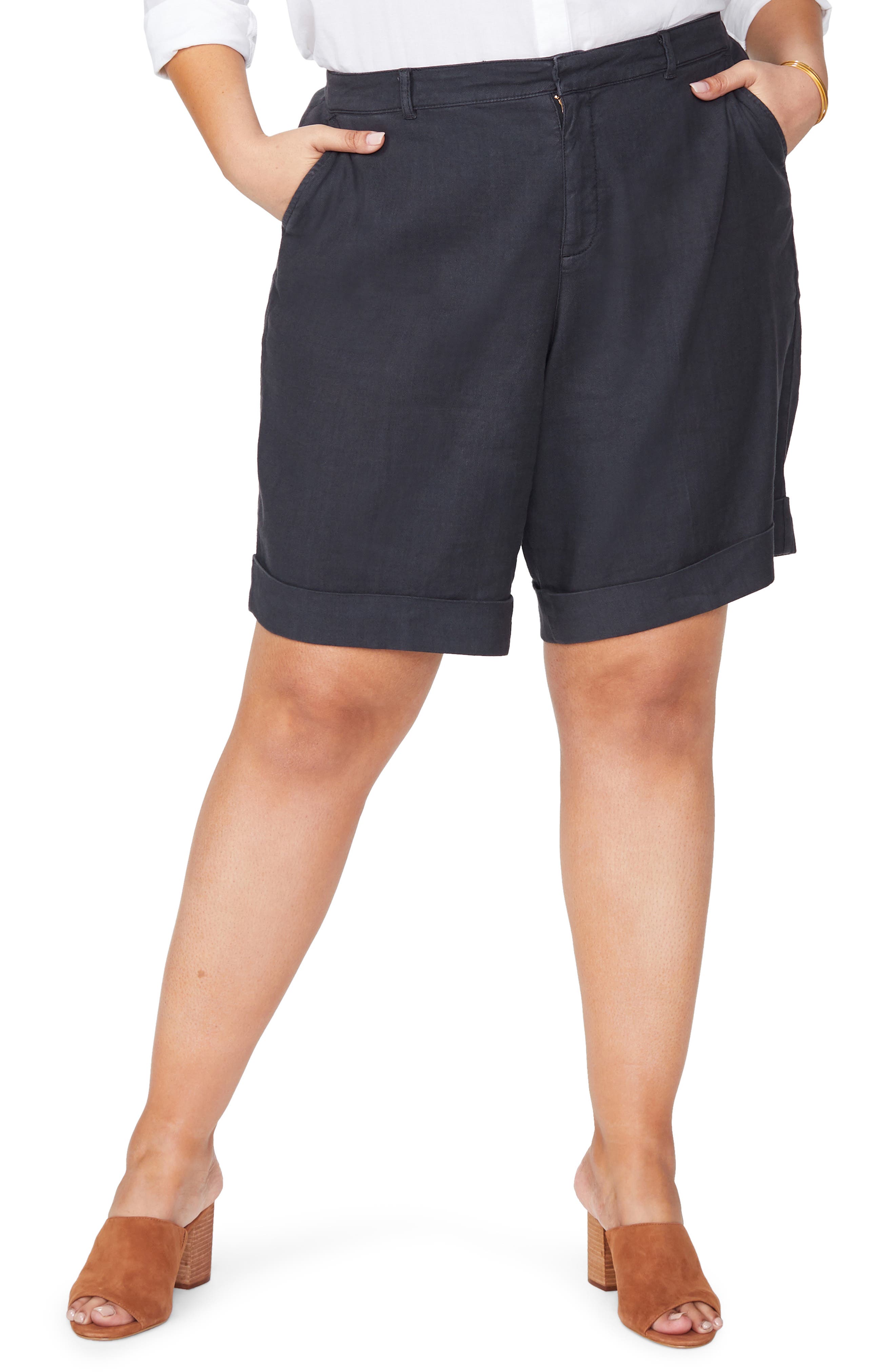 nydj linen shorts