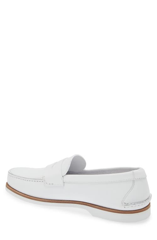 Shop Jm Weston Bateau Water Resistant Penny Loafer In White/cement