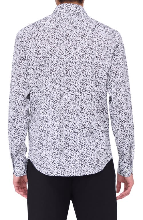 Bugatchi James Ooohcotton® Mosaic Print Button-up Shirt In Black