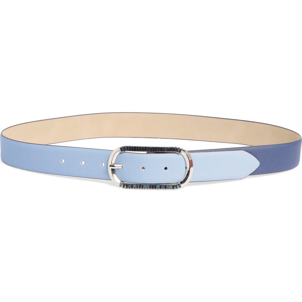 Steve Madden Baguette Textured Belt In Navy