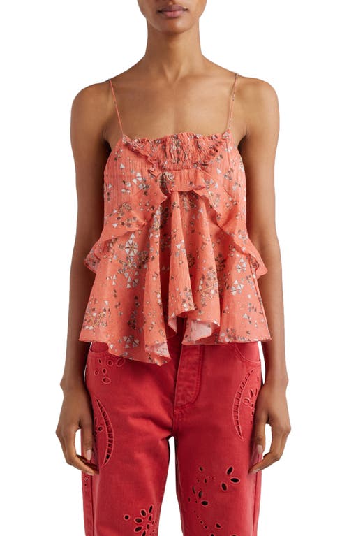 Anissa Floral Cotton & Silk Chiffon Camisole in Shell Pink