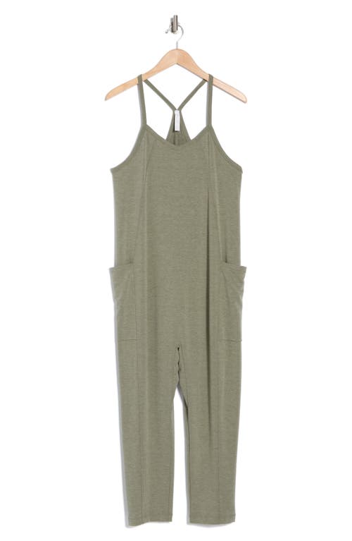Z By Zella Change Of Heart Jumpsuit In Olive Night Heather