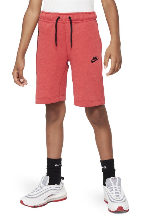 Nike Sportswear Tech Fleece Shorts In Light University Red/black