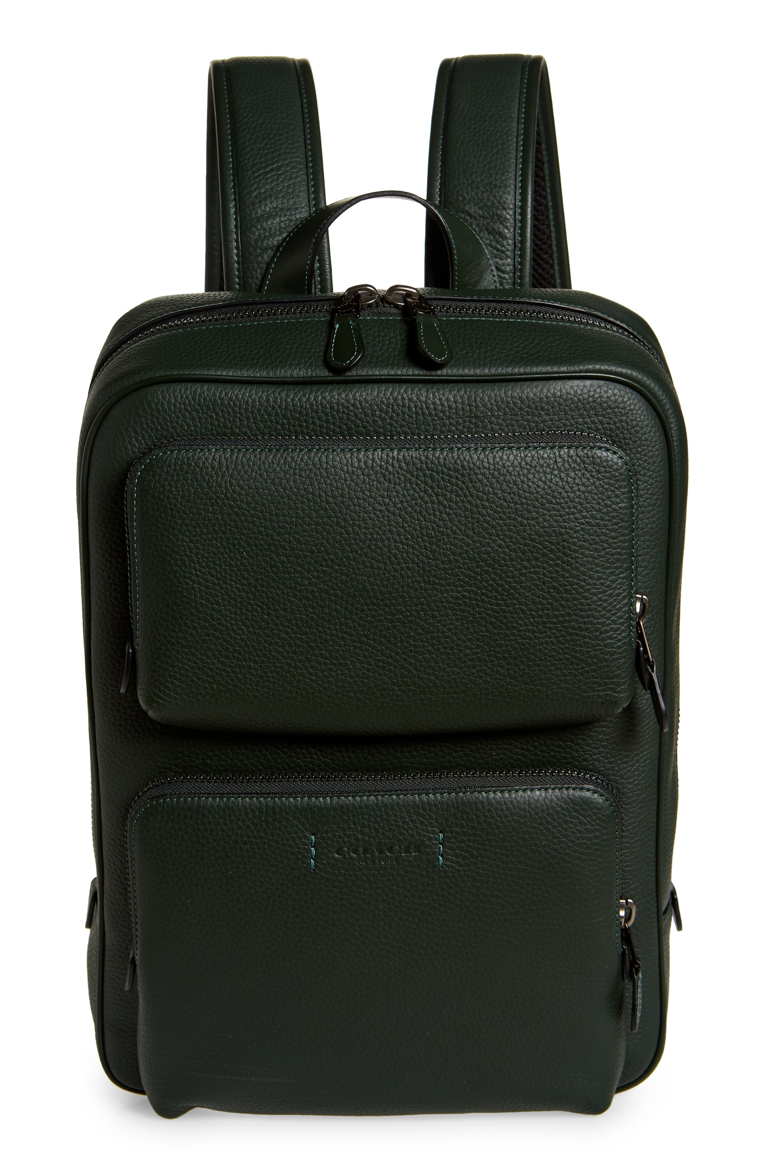 Men's Coach Gotham Leather Backpack - Black