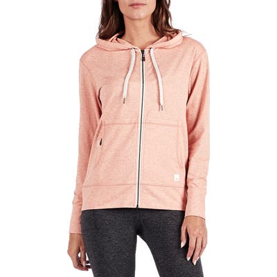 Vuori Performance Zip Front Hoodie, Orange