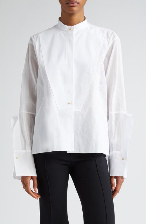 Jil Sander Boxy Cuff Detail Button-Up Shirt 100 Optic White at Nordstrom, Us