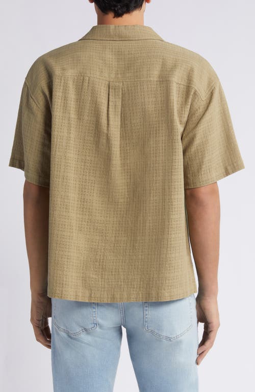 Shop Frame Oversize Textured Cotton Camp Shirt In Dry Sage