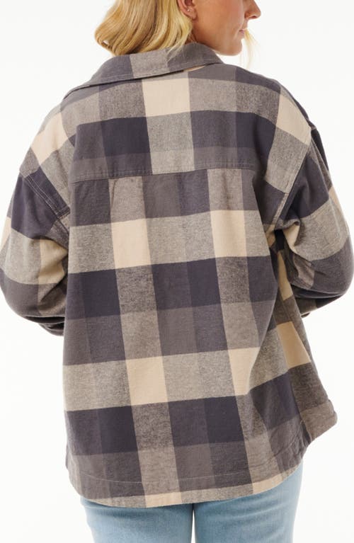 Shop Rip Curl La Isla Plaid Flannel Button-up Shirt In Washed Black