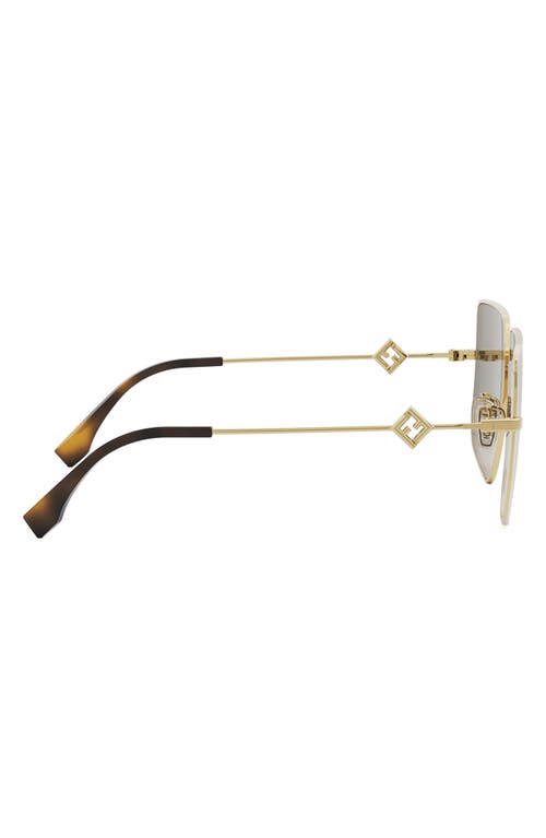 Fendi Diamonds 59mm Gradient Geometric Sunglasses In Shiny Endura Gold/brown