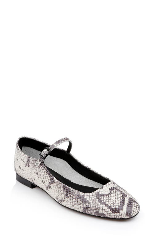 Shop L Agence L'agence Edelie Mary Jane Flat In Black/white Snake