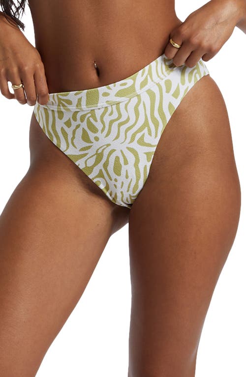 Shop Billabong La Cala Maya High Cut Bikini Bottoms In Moss Joy