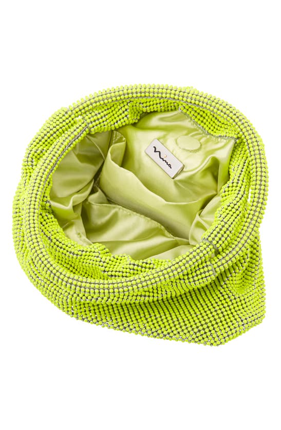 Shop Nina Joyce Mesh Top Handle Bag In Neon Lime