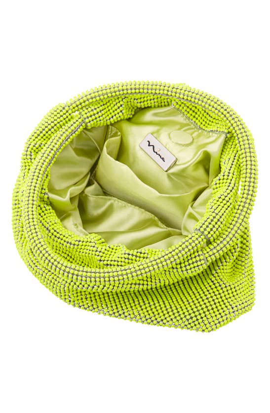 Nina Joyce Mesh Top Handle Bag In Neon Lime