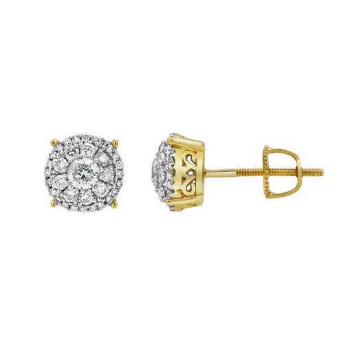 Luvmyjewelry Lotus Loop 14k Yellow Gold Diamond Stud Earrings In 14k Yellow Gold