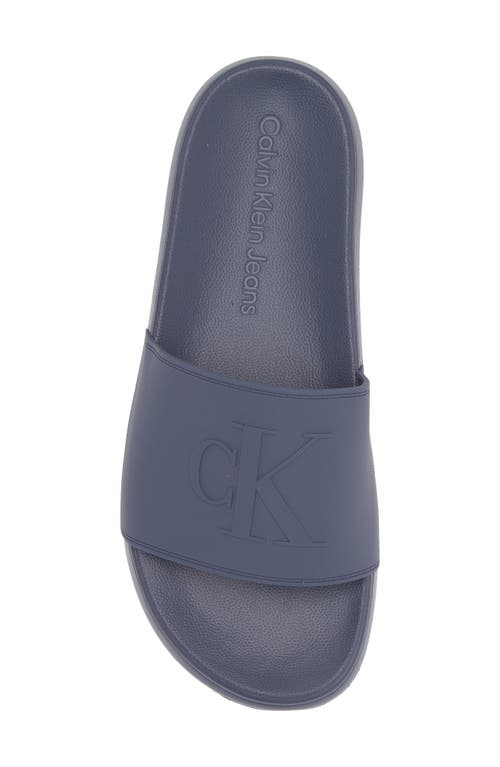 Shop Calvin Klein Wiston Slide Sandal In Blue Grey/blue Grey
