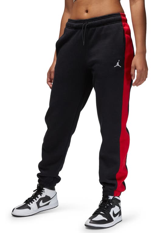Brooklyn Fleece Sweatpants in Black/Gym Red/White