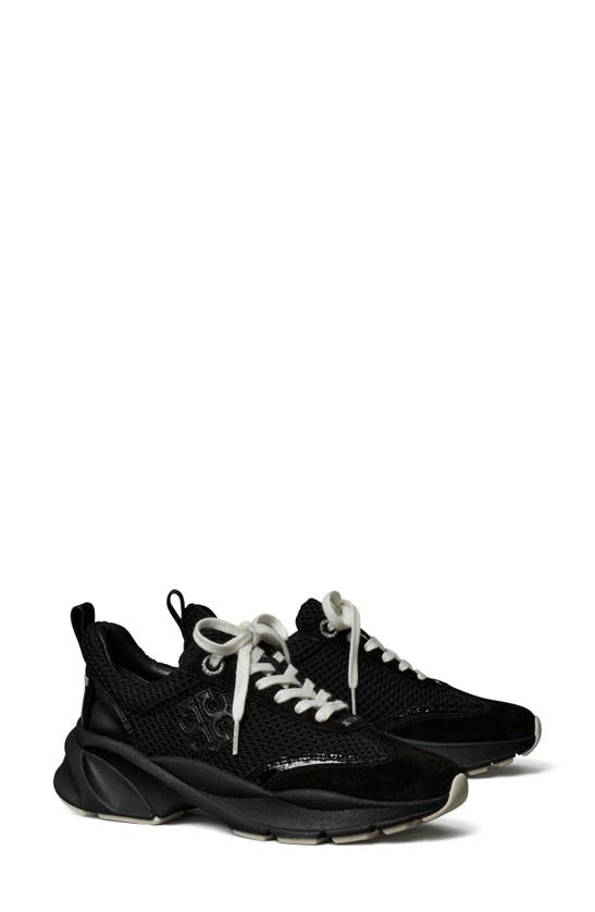 Tory Burch Good Luck Trainer Sneaker In Perfect Black / Perfect Black