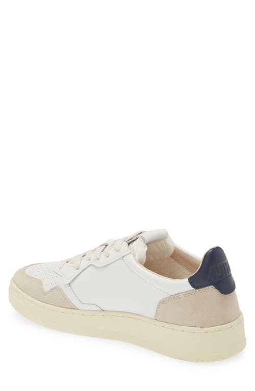 Autry Leather And Suede Sneakers With Rubber Sole In Leather/suede White/blue