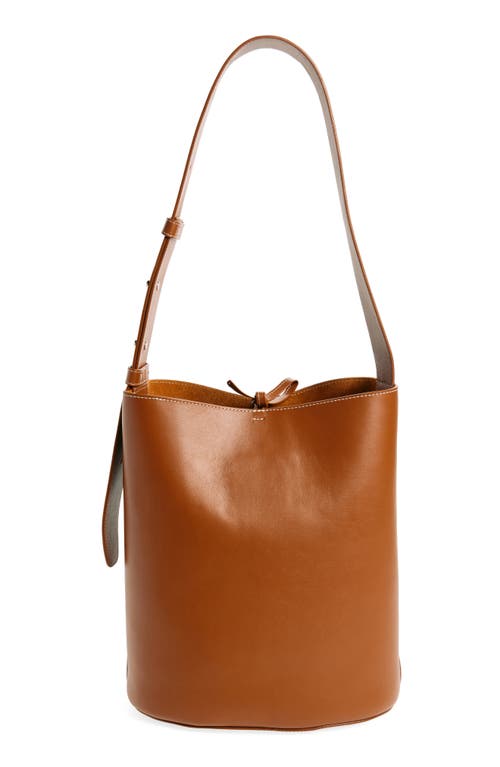 Lie Studio Lié Studio Norma Leather Bucket Tote In Toffee Brown