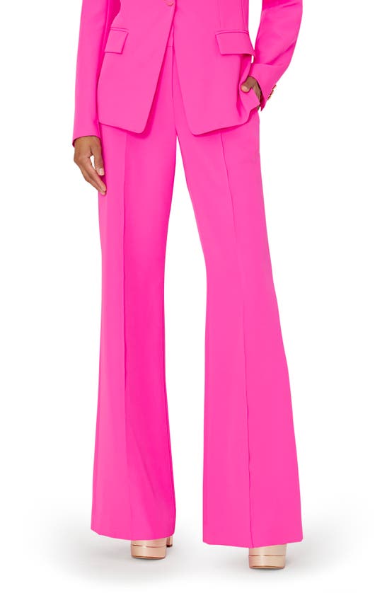 Milly Nash High Waist Cady Wide Leg Pants In Barbie Pink