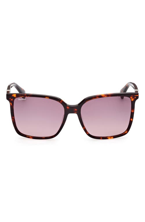 Shop Max Mara 57mm Gradient Square Sunglasses In Red Havana/gradient Brown
