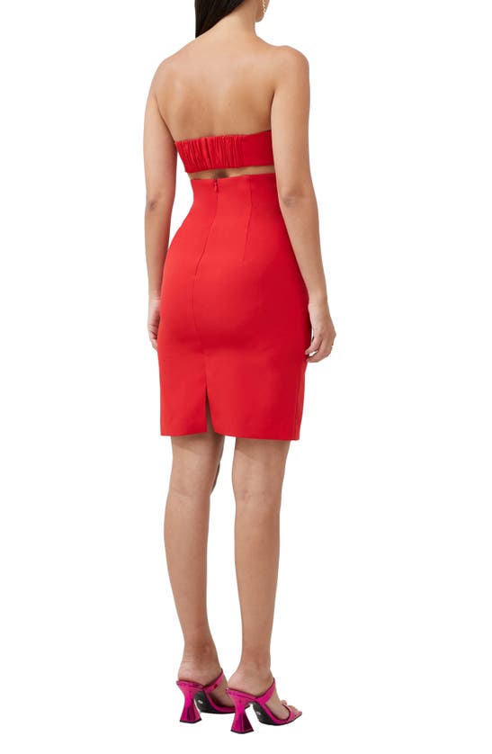 Shop French Connection Echo Strapless Crepe Cocktail Dress In Royal Scarlet