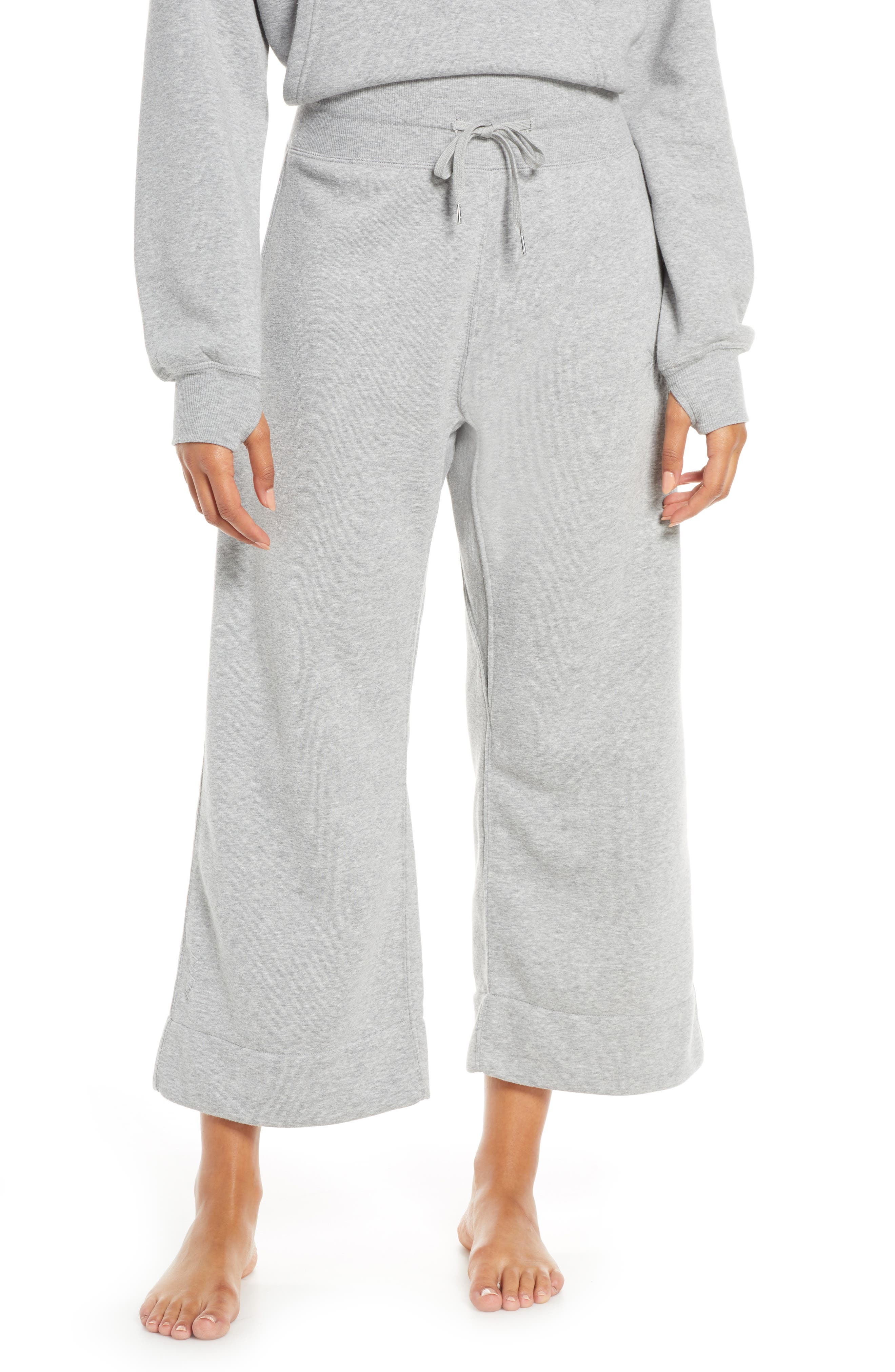 cropped wide leg sweatpants