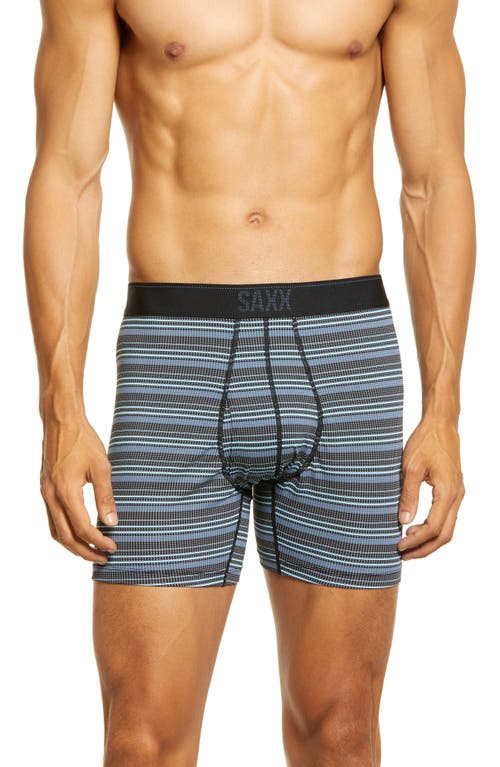 Saxx Quest Quick Dry 2-pack Mesh Boxer Briefs In Sunrise Stripe/black Ii