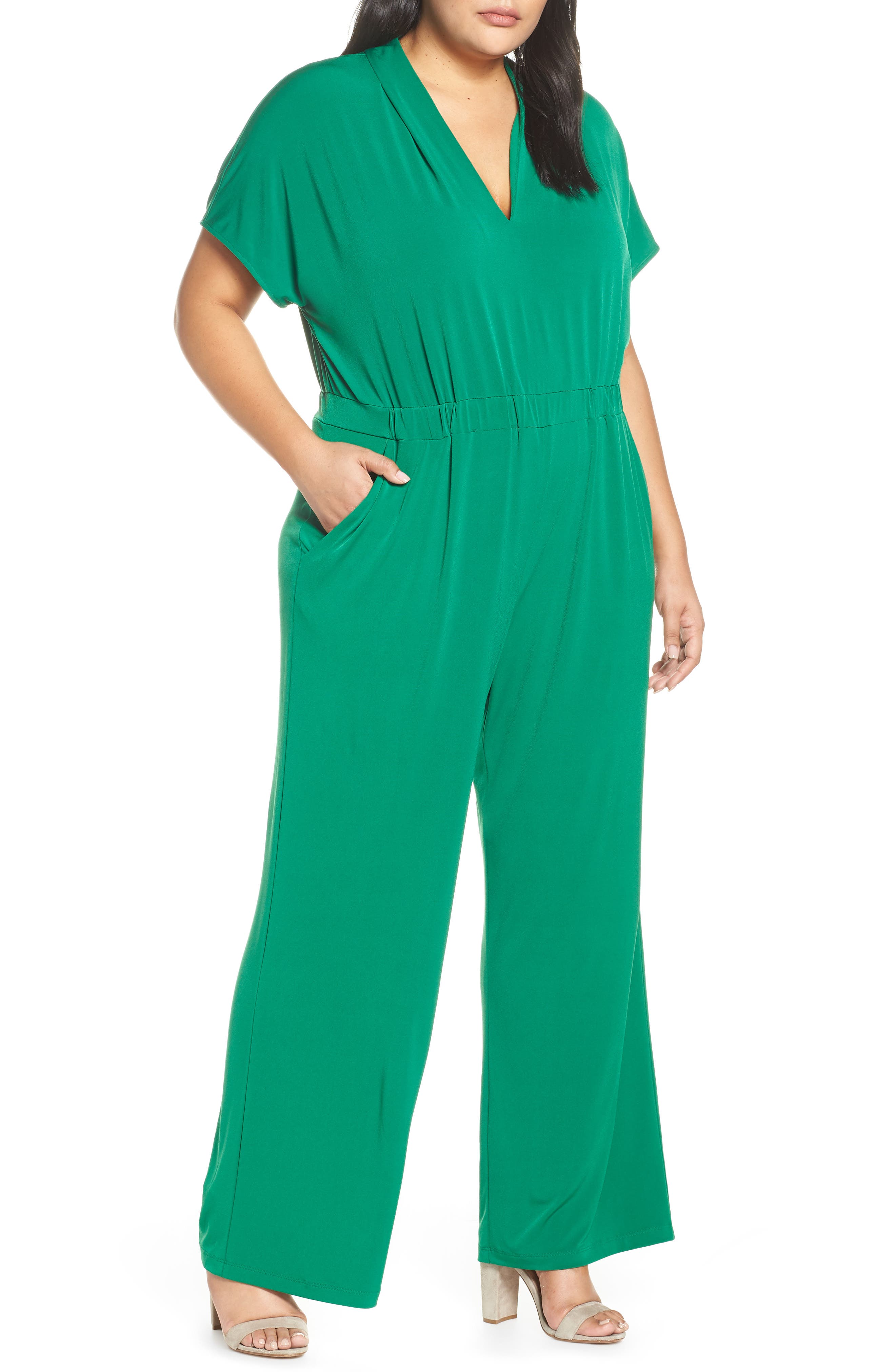 vince camuto cinched waist jumpsuit