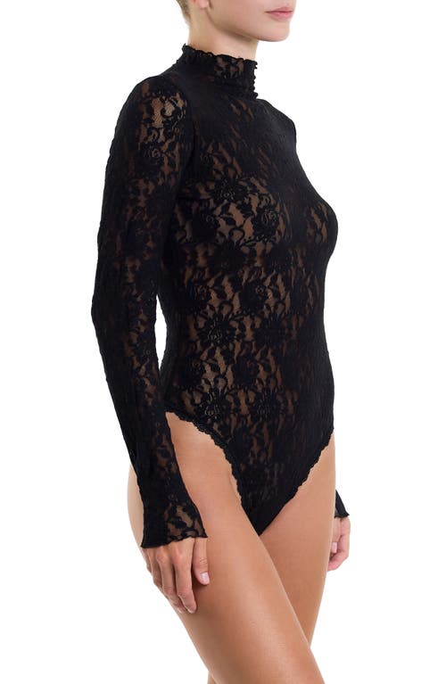 Hanky Panky Signature Lace Mock Neck Teddy In Black