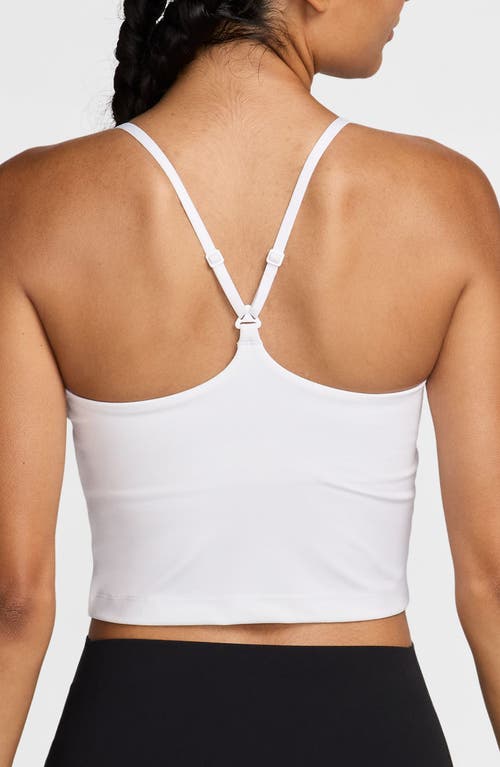 Nike Indy Light-support Padded Sports Bra Tank In White/black