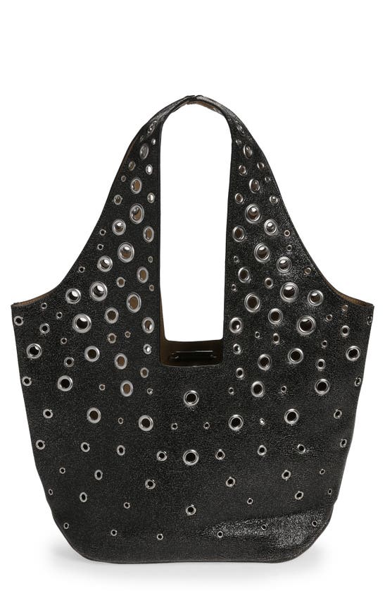 Paco Rabanne M Shopping Tote Bag In Black,silver